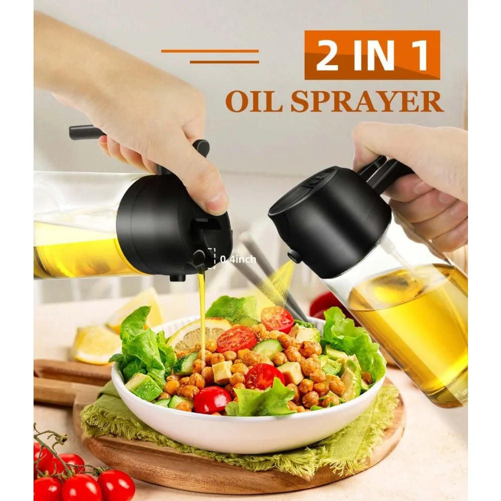 1-2PCS Distributeur d’Huile 2 en 1 – 500ml